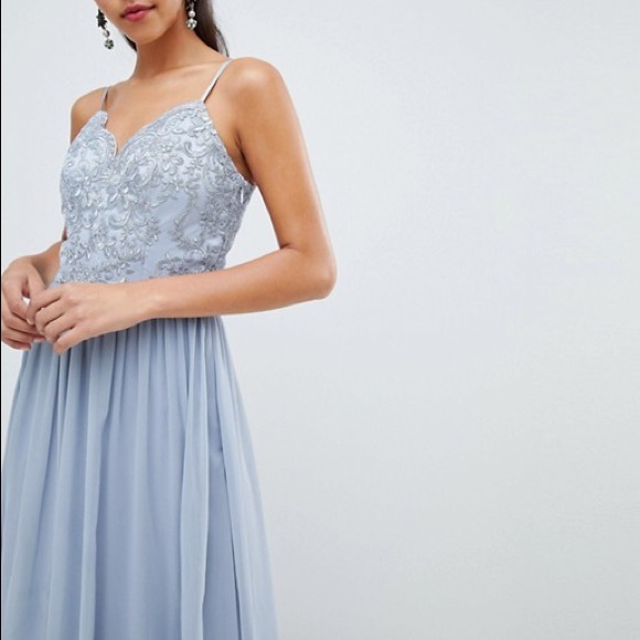 LIGHT BABY BLUE PROM DRESS - Picture 4 of 4